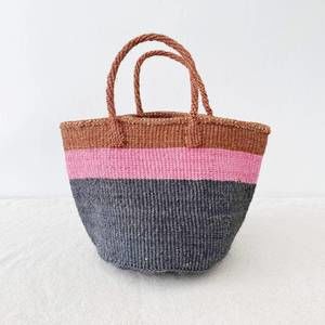 NEW AMSHA women's stripe sisal tote in multi